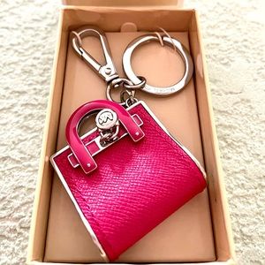 Michael Kors Fushia Purse Keychain